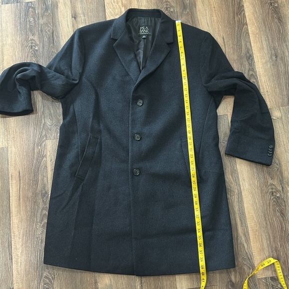 Jos. A. Bank Men's Top Coat 3 Button Size R48 Really Dark Gray front pockets - Picture 7 of 16